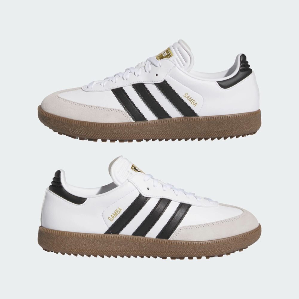 Adidas Samba Golf Shoes - Cloud White/Core Black/Gum 5 - Image 13