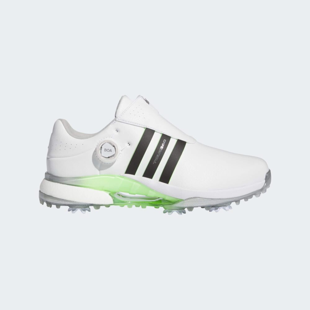 Adidas 24 Tour360 Boa Shoes - Cloud White/Core Black/Green Spark