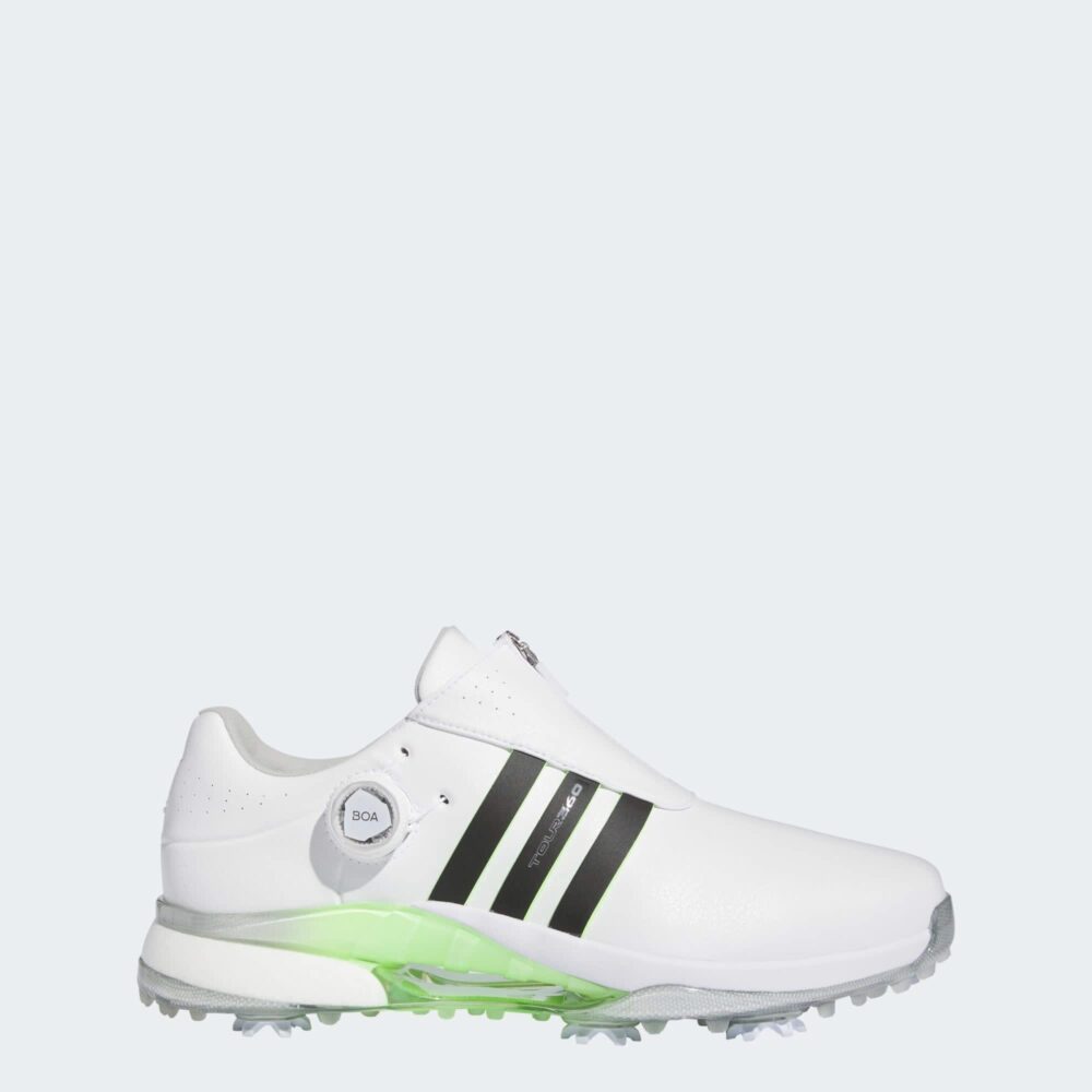 Adidas 24 Tour360 Boa Shoes - Cloud White/Core Black/Green Spark - Image 2