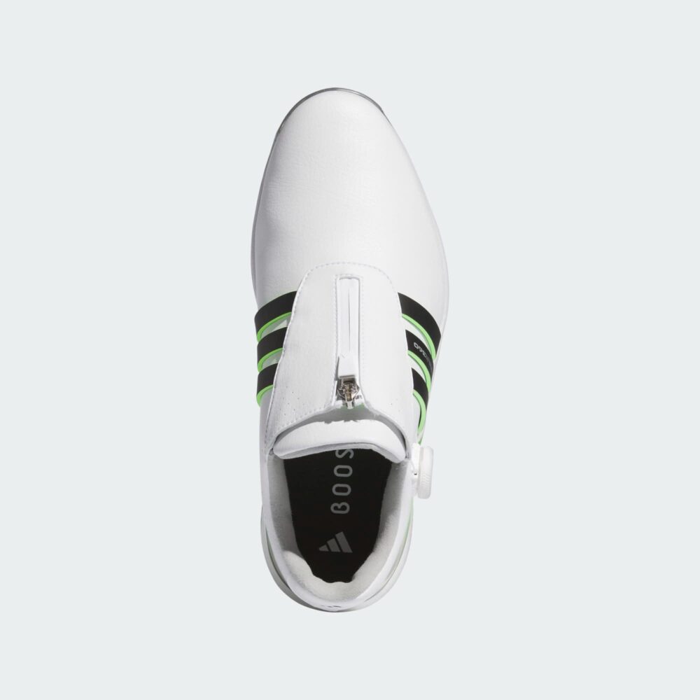 Adidas 24 Tour360 Boa Shoes - Cloud White/Core Black/Green Spark - Image 3