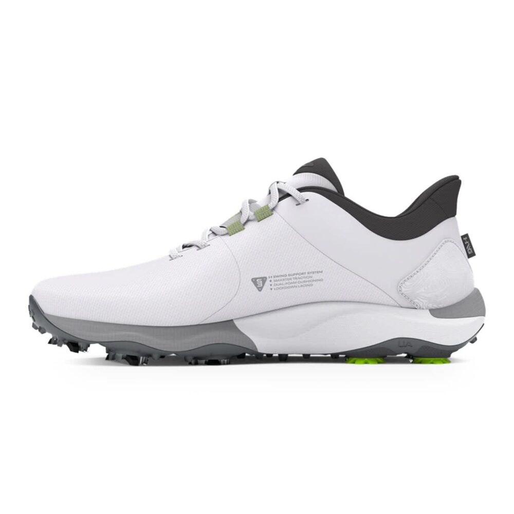 Under Armour Drive Pro Wide Shoes - White / Metallic Gun Metal - Image 2