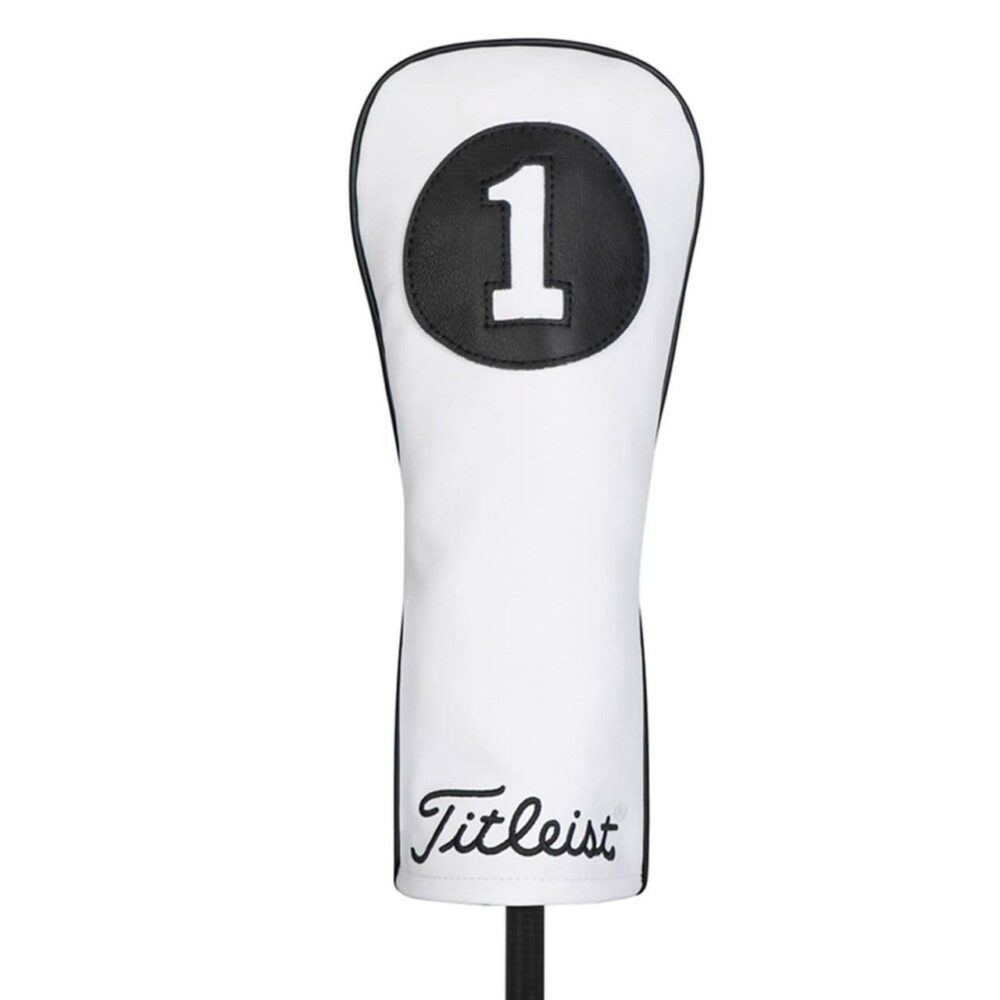 Titleist Leather Headcover White/Black - Driver