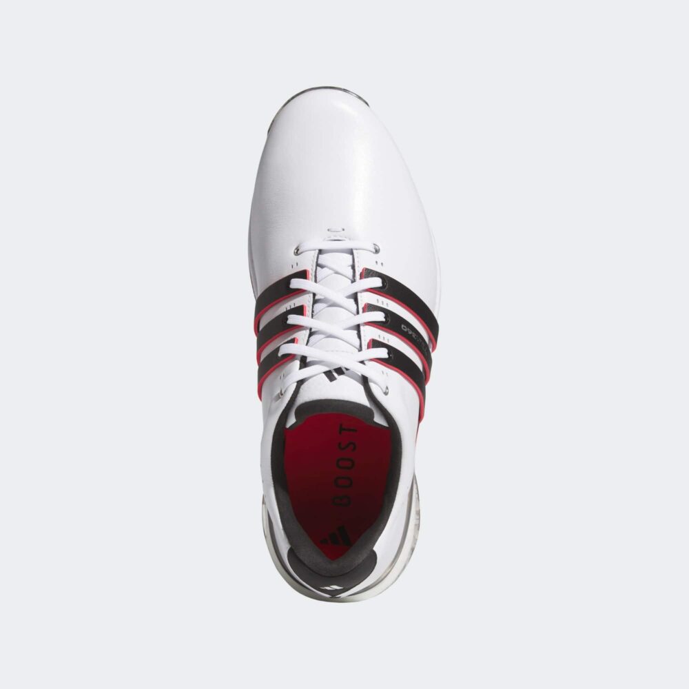 Adidas Tour360 25 Wide Spikeless Shoes - Cloud White / Core Black / Lucid Red - Image 2