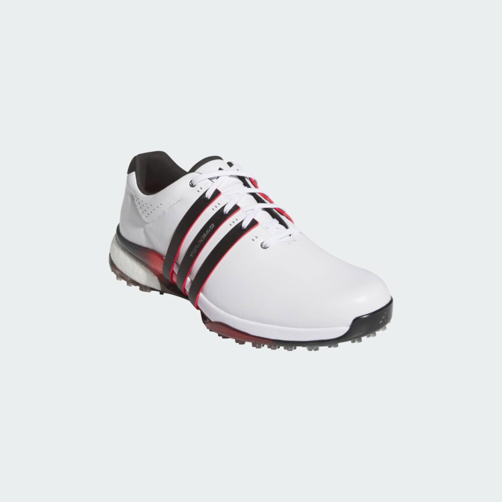Adidas Tour360 25 Wide Spikeless Shoes - Cloud White / Core Black / Lucid Red - Image 5