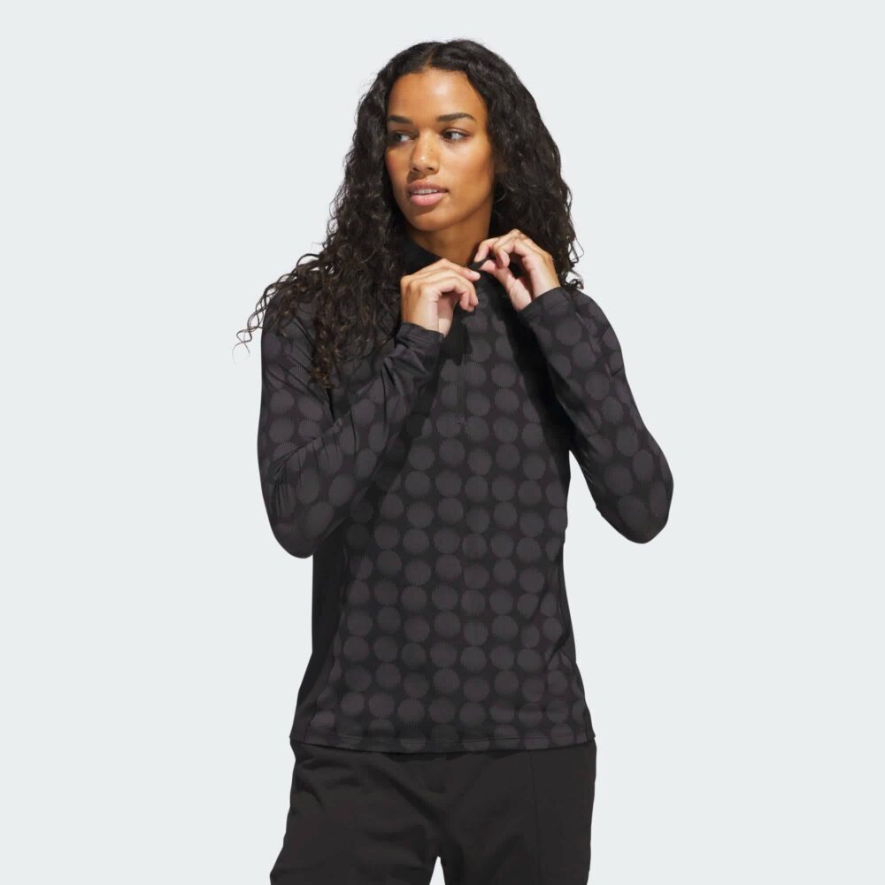 Adidas Women's Ultimate365 Printed Quarter Zip - Black - Image 2
