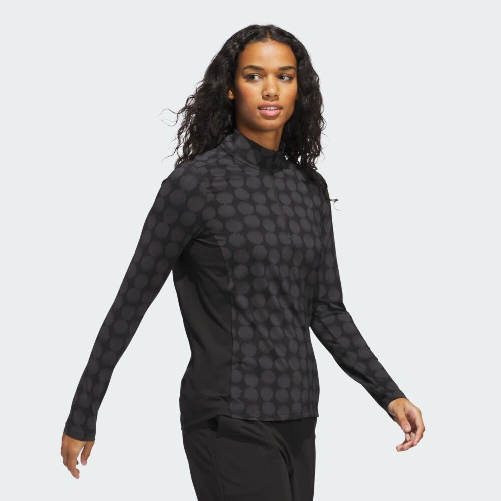 Adidas Women's Ultimate365 Printed Quarter Zip - Black - Image 4