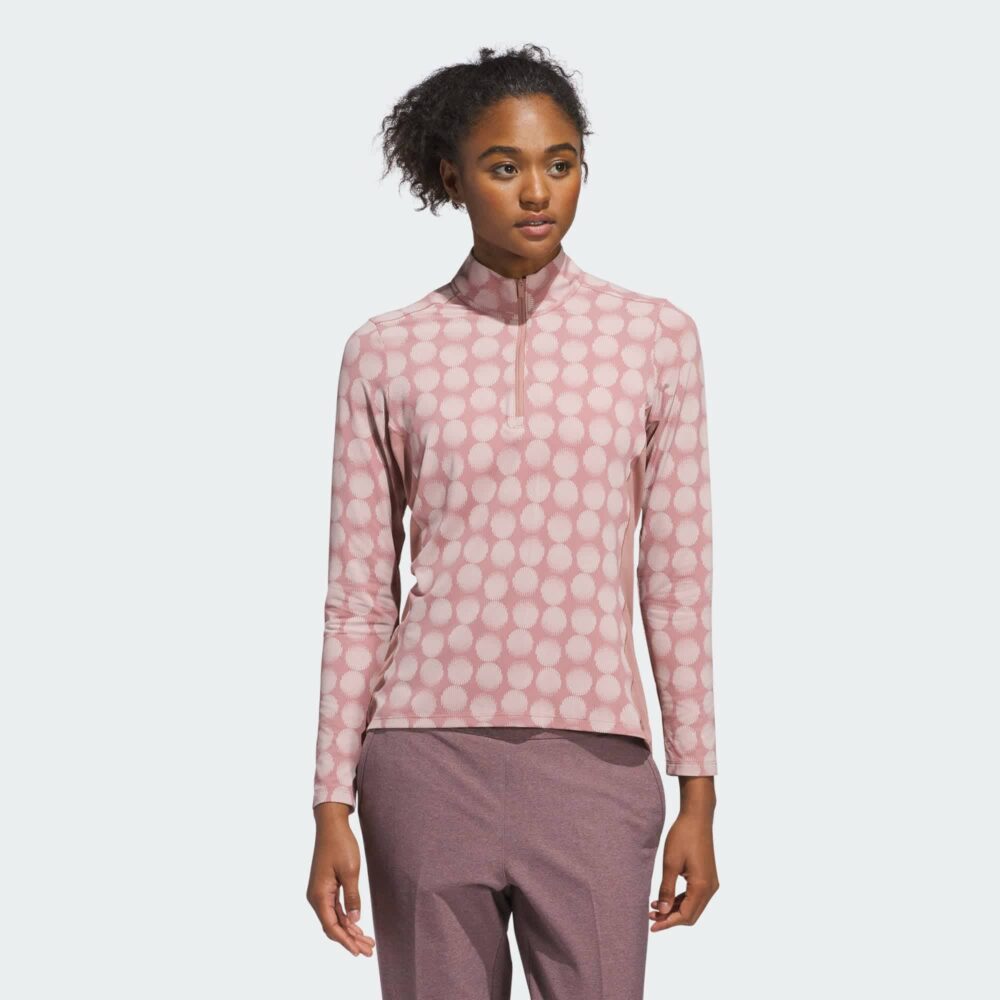 Adidas Women's Ultimate365 Printed Quarter Zip - Warm Clay - Image 2