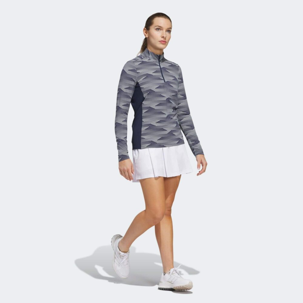 Adidas Women's Ultimate Printed Quarter Zip - Collegiate Navy - Image 4
