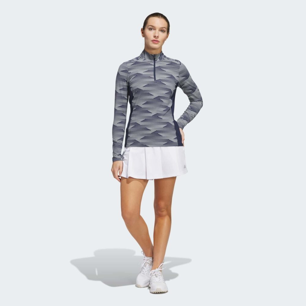 Adidas Women's Ultimate Printed Quarter Zip - Collegiate Navy - Image 5