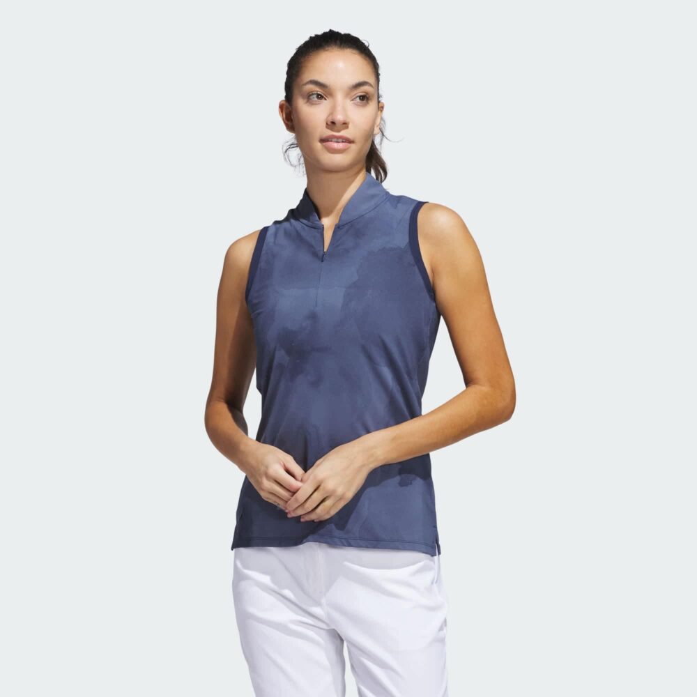 Adidas Women's UItimate 365 Printed Sleveless Polo - Collegiate Navy - Image 2