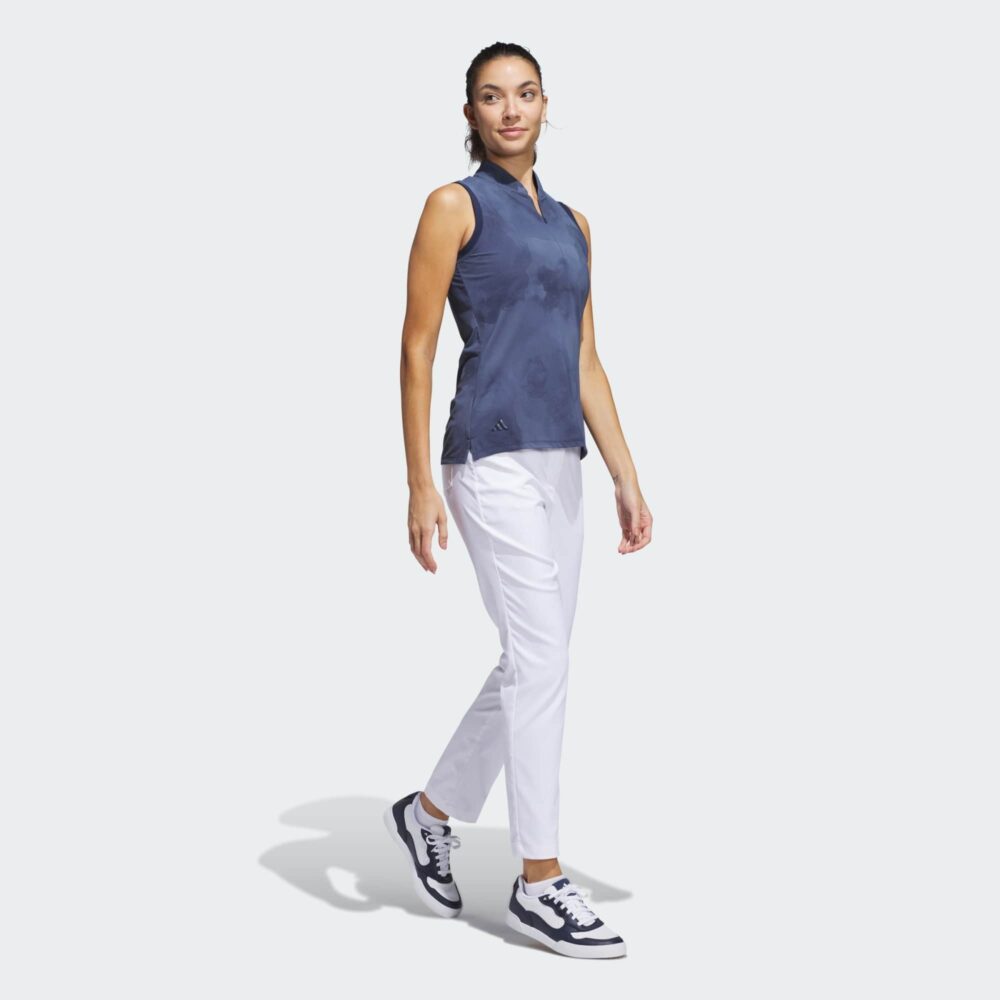 Adidas Women's UItimate 365 Printed Sleveless Polo - Collegiate Navy - Image 4