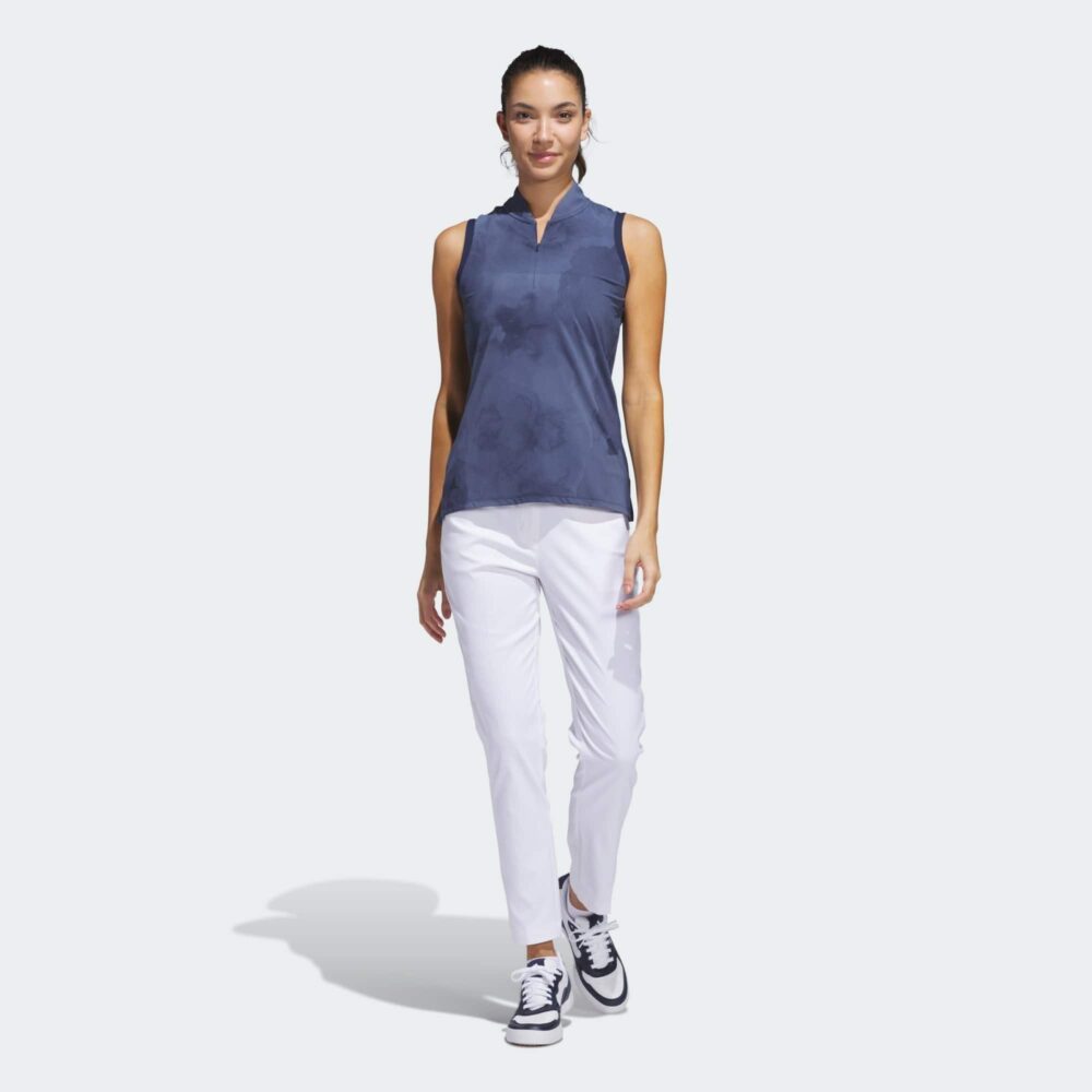 Adidas Women's UItimate 365 Printed Sleveless Polo - Collegiate Navy - Image 5