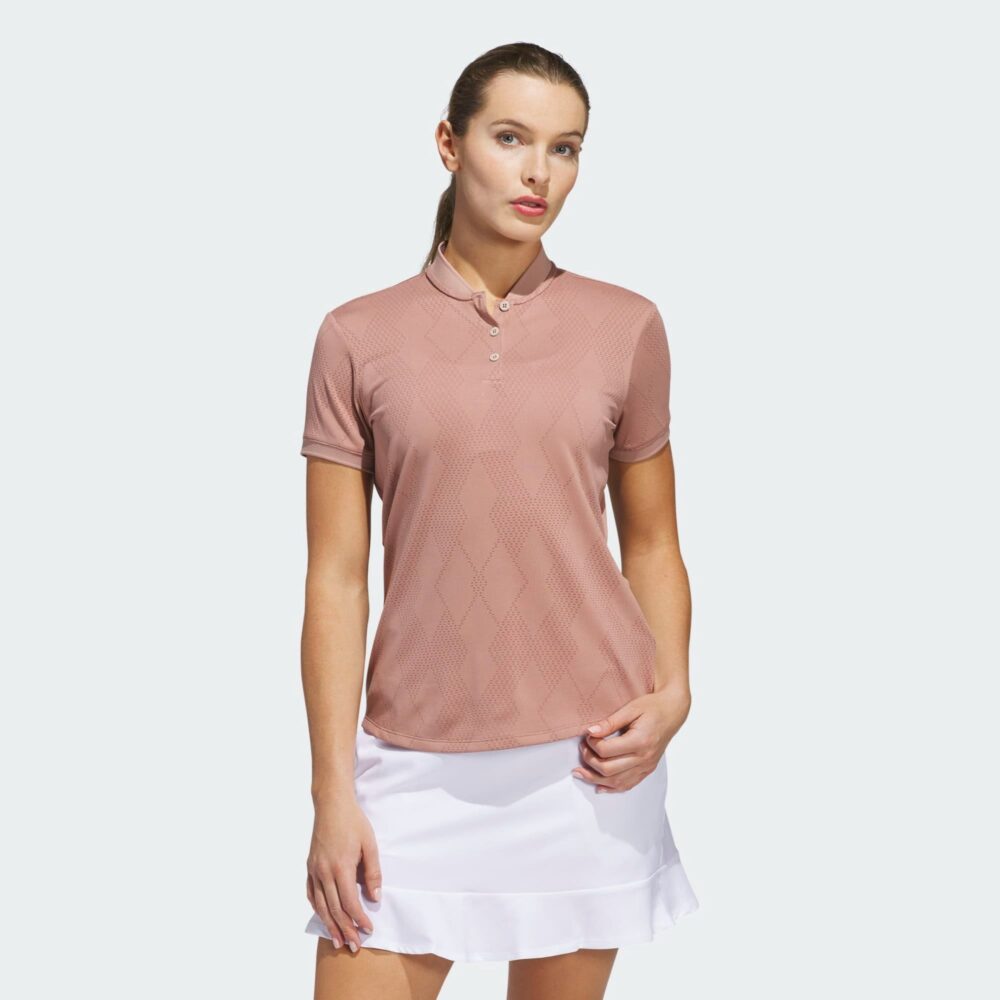 Adidas Women's Ultimate365 Diamond Jacquard Polo - Warm Clay - Image 2