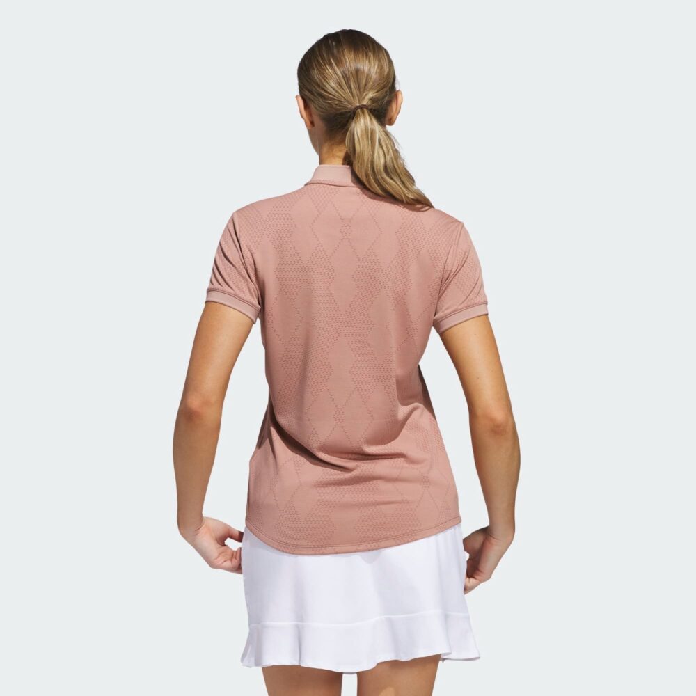 Adidas Women's Ultimate365 Diamond Jacquard Polo - Warm Clay - Image 3
