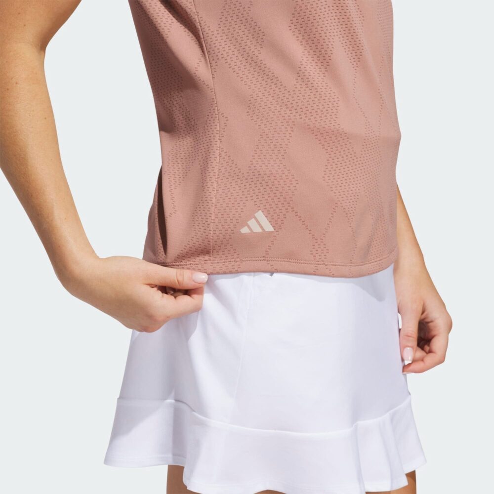 Adidas Women's Ultimate365 Diamond Jacquard Polo - Warm Clay - Image 4