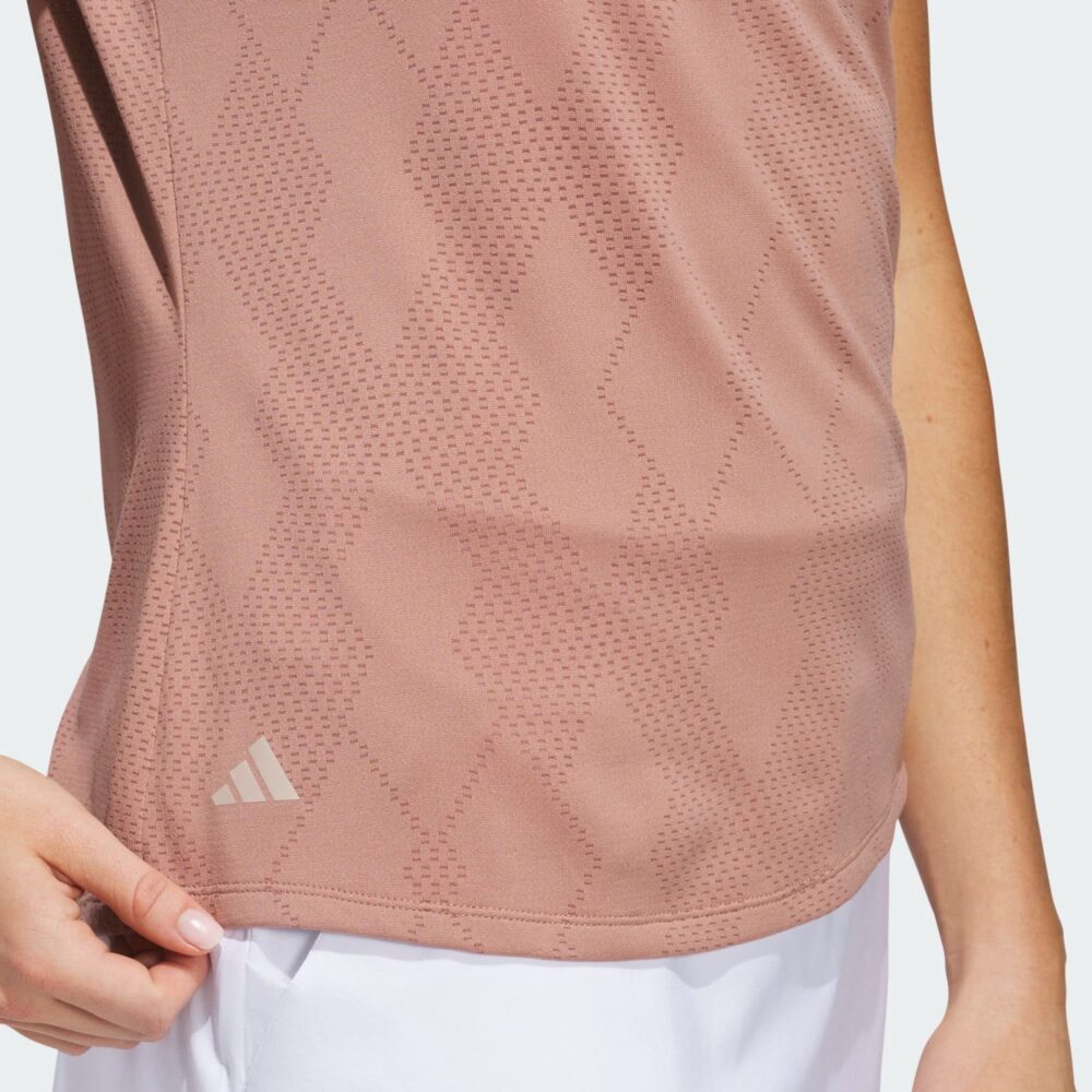 Adidas Women's Ultimate365 Diamond Jacquard Polo - Warm Clay - Image 5