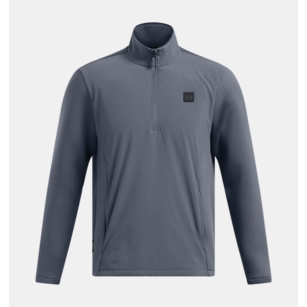 Under Armour Pullover Drive Midlayer - Downpour Gray / Metallic Silver