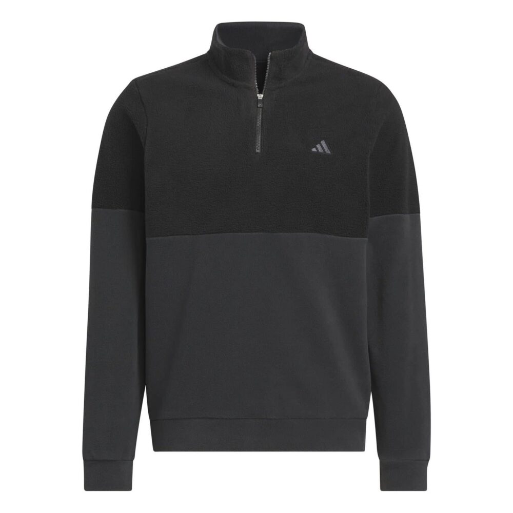 Adidas Ultimate365 Fleece 1/4 Zip Jumper - Black/Carbon