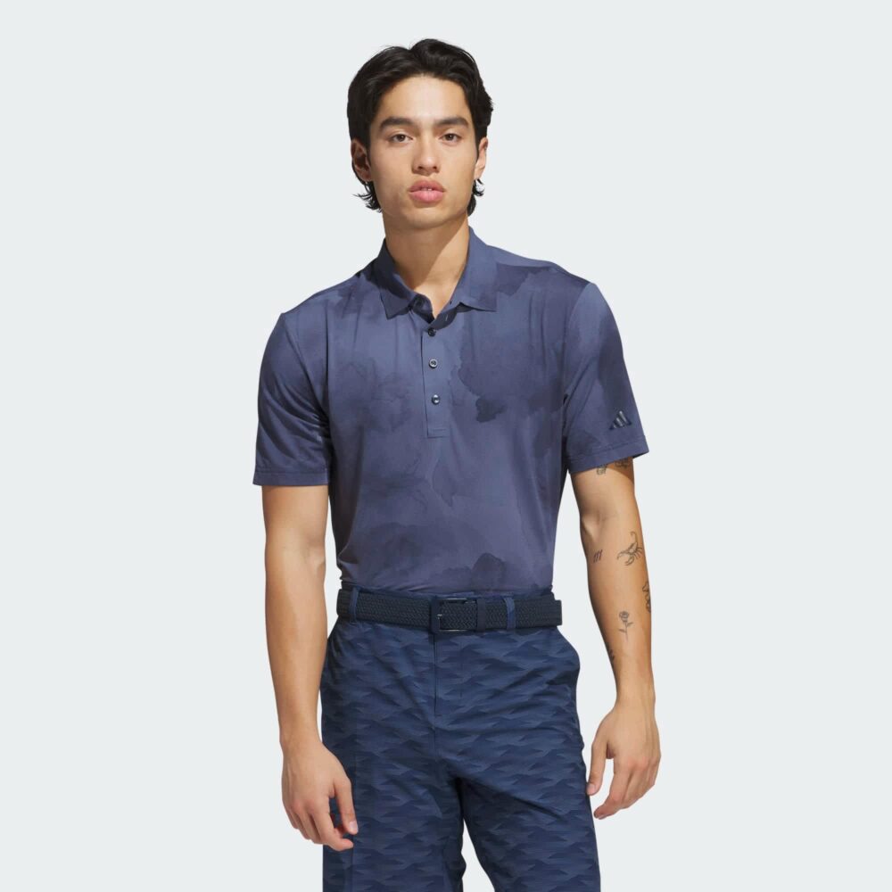 Adidas Tour Print Polo - Collegiate Navy / Preloved Ink - Image 2