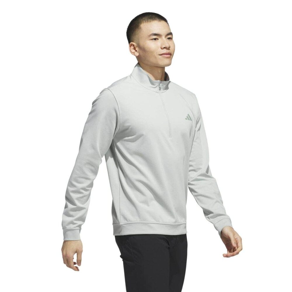 Adidas Elevated 1/4 Zip Jumper - Wonder Silver - Image 4