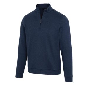 Greg Norman Weatherknit 1/4 Zip Lined Jumper - Navy Heather