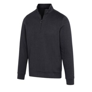 Greg Norman Weatherknit 1/4 Zip Lined Jumper - Black Heather