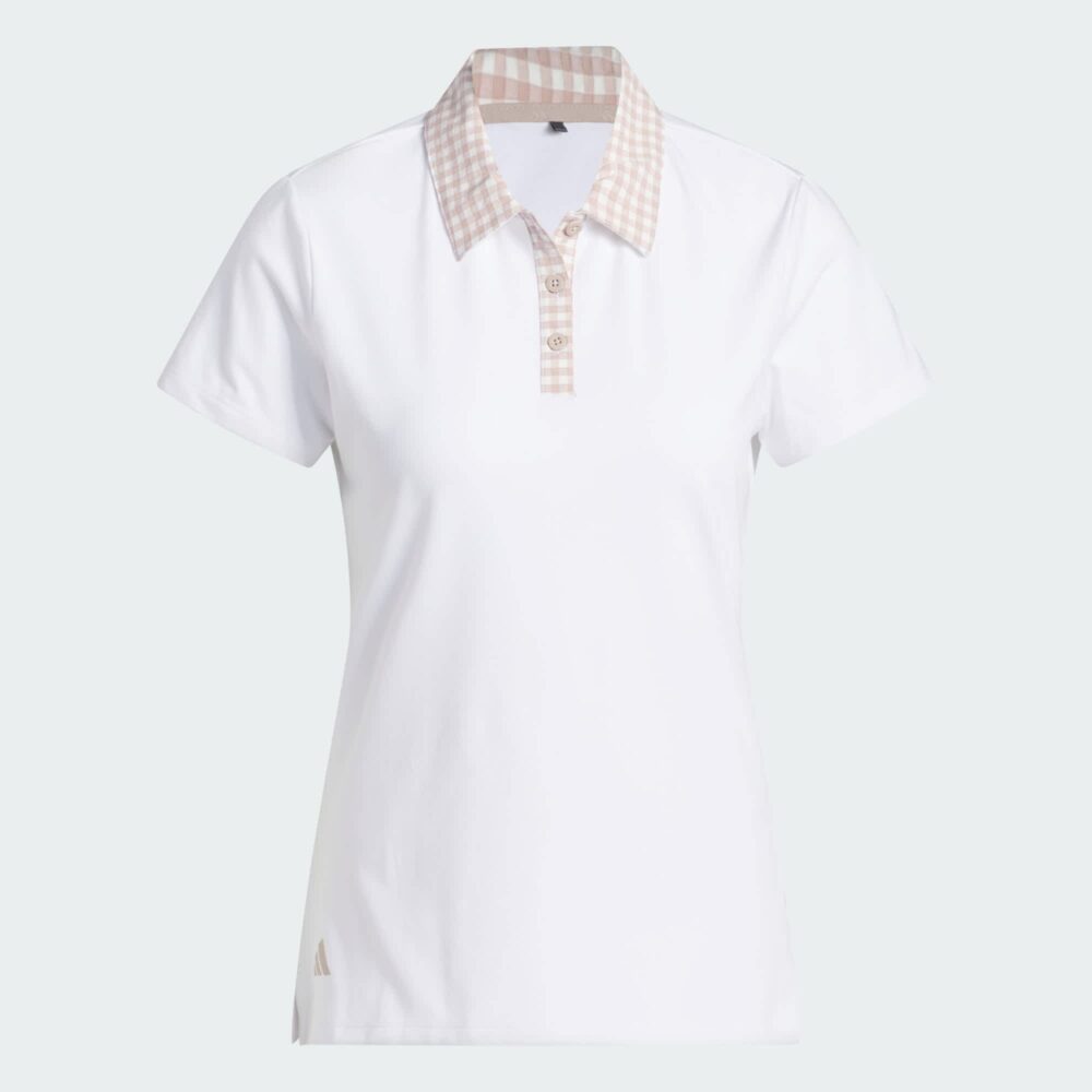 Adidas Women's Ultimate365 Gingham Short Sleeve Polo - White - Image 4