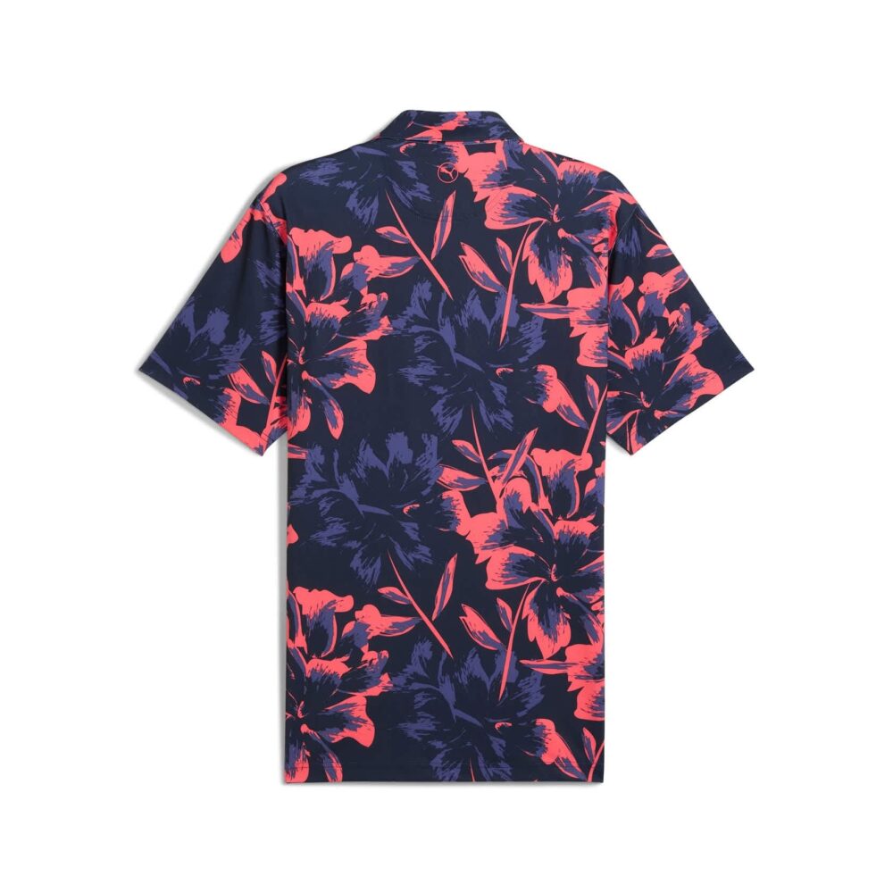 Puma MATTR Broken Flower Polo - Deep Navy / Peach - Image 6