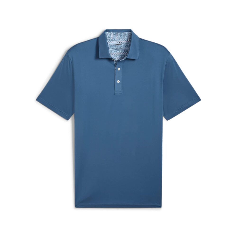 Puma Fair Isle Trim Polo - Blue Horizon