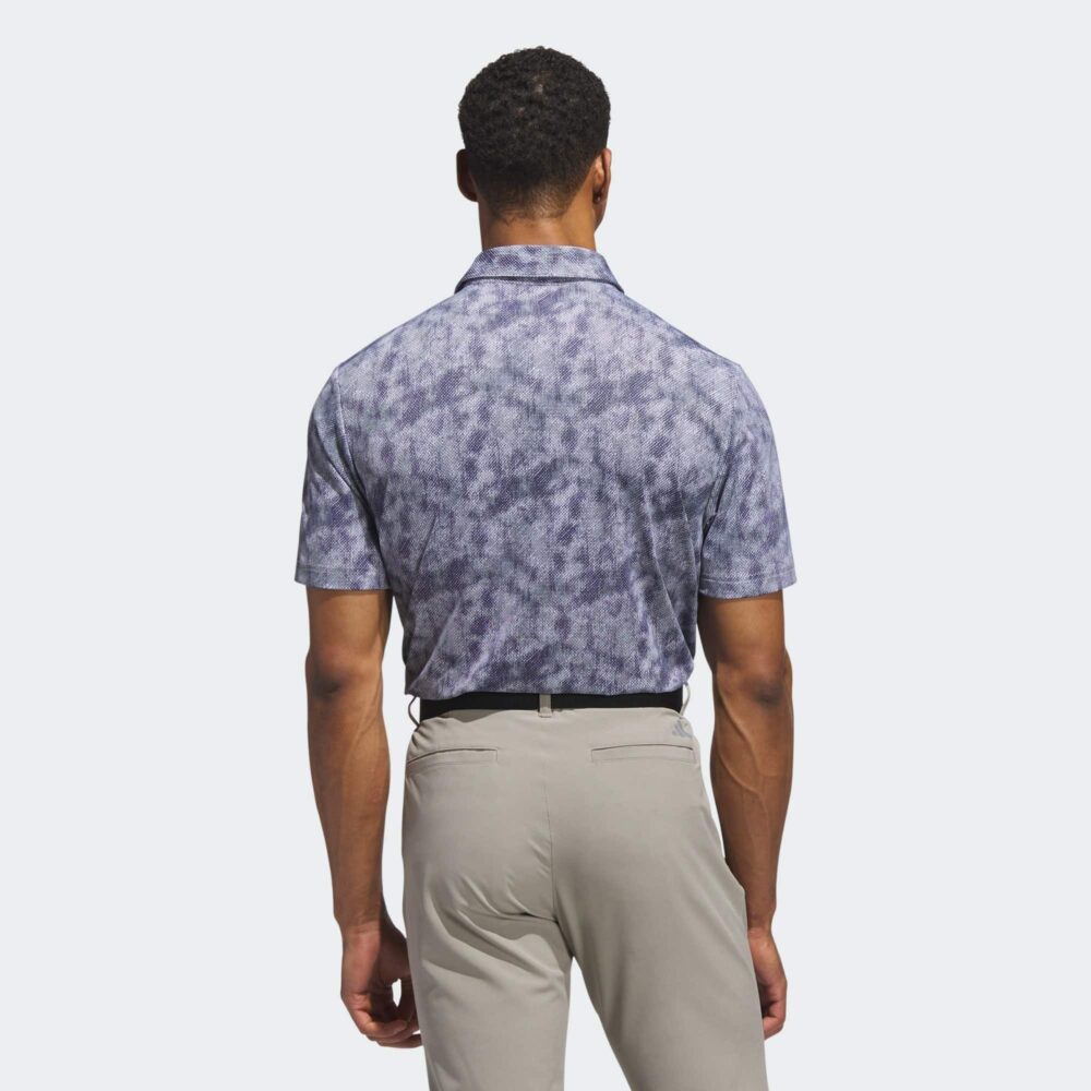 Adidas Ultimate365 Textured Print Polo Shirt - Collegiate Navy / White - Image 2