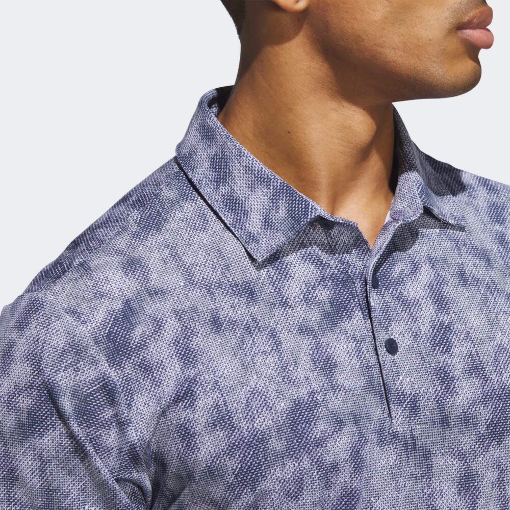 Adidas Ultimate365 Textured Print Polo Shirt - Collegiate Navy / White - Image 3