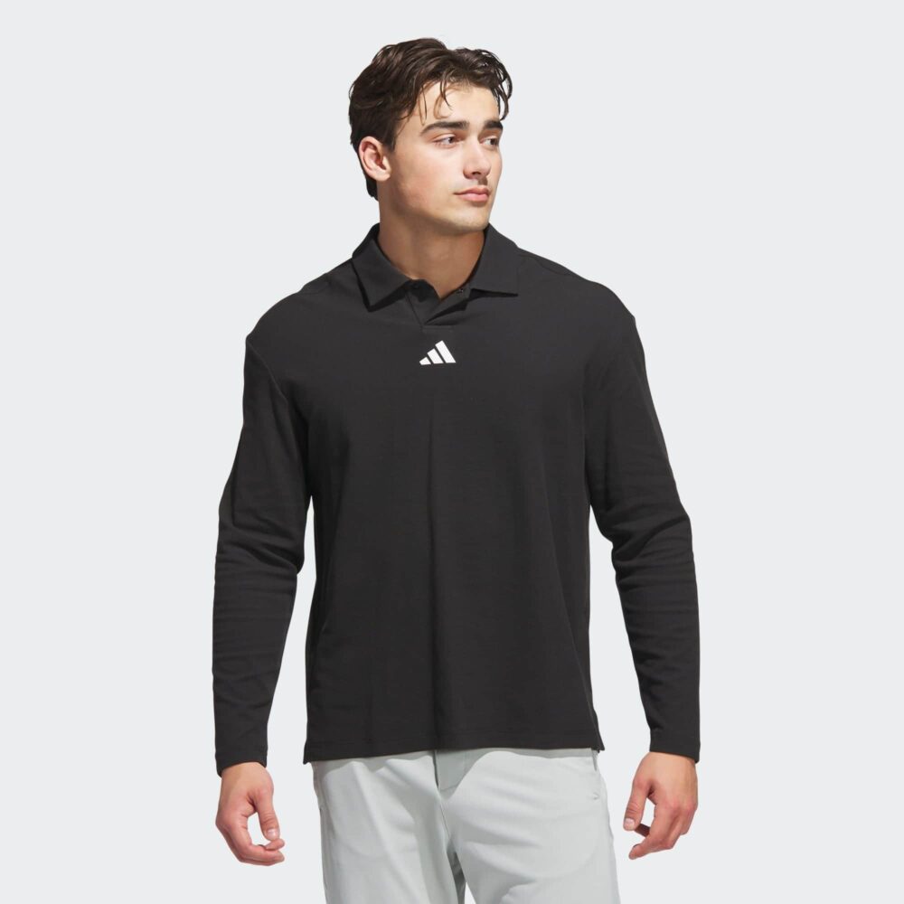 Adidas Beyond Loose Fit Long Sleeve Polo - Black