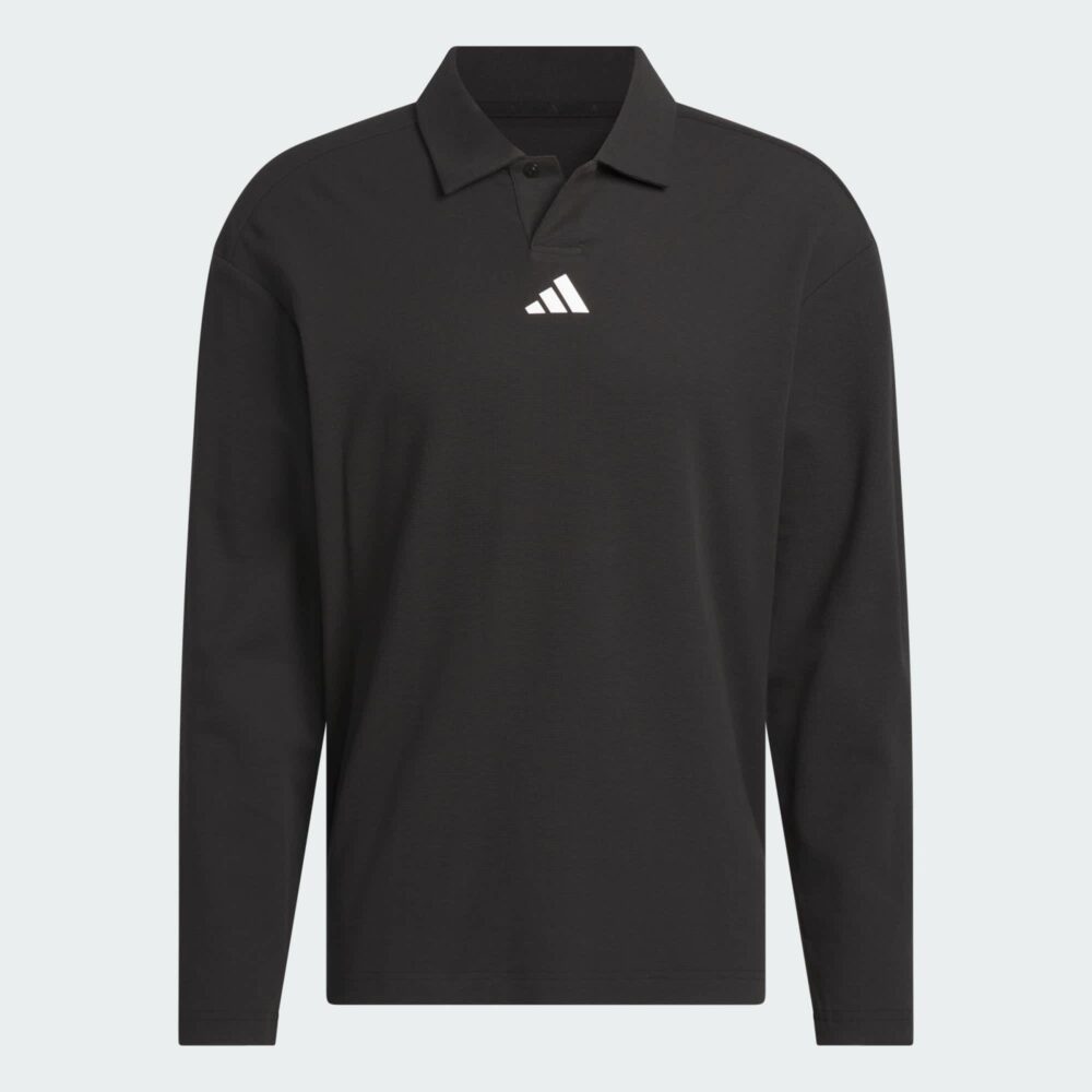 Adidas Beyond Loose Fit Long Sleeve Polo - Black - Image 4