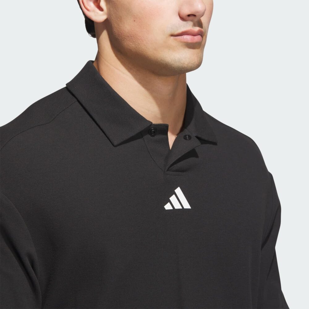 Adidas Beyond Loose Fit Long Sleeve Polo - Black - Image 5