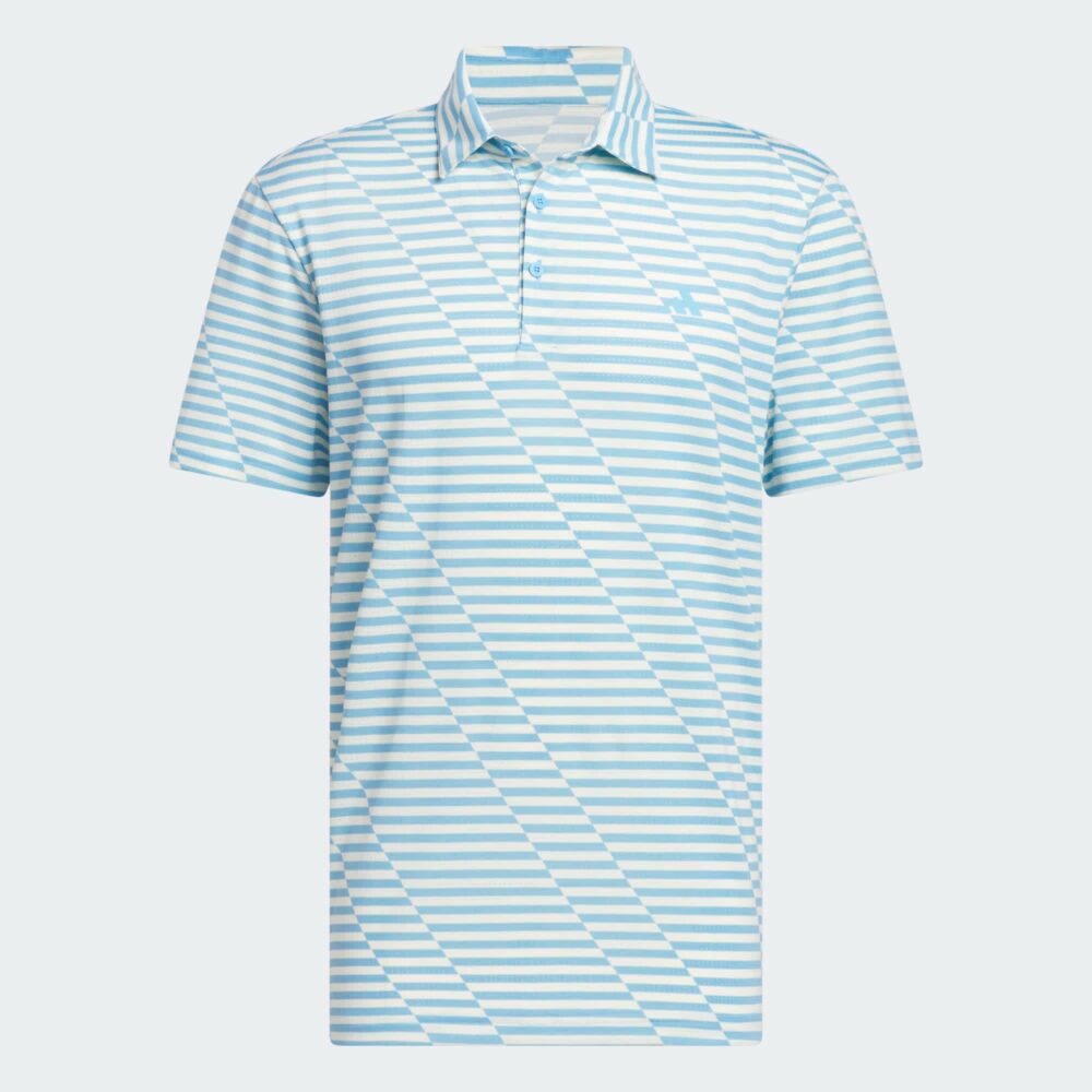 Adidas Mesh Print Polo - Semi Blue Burst/Ivory
