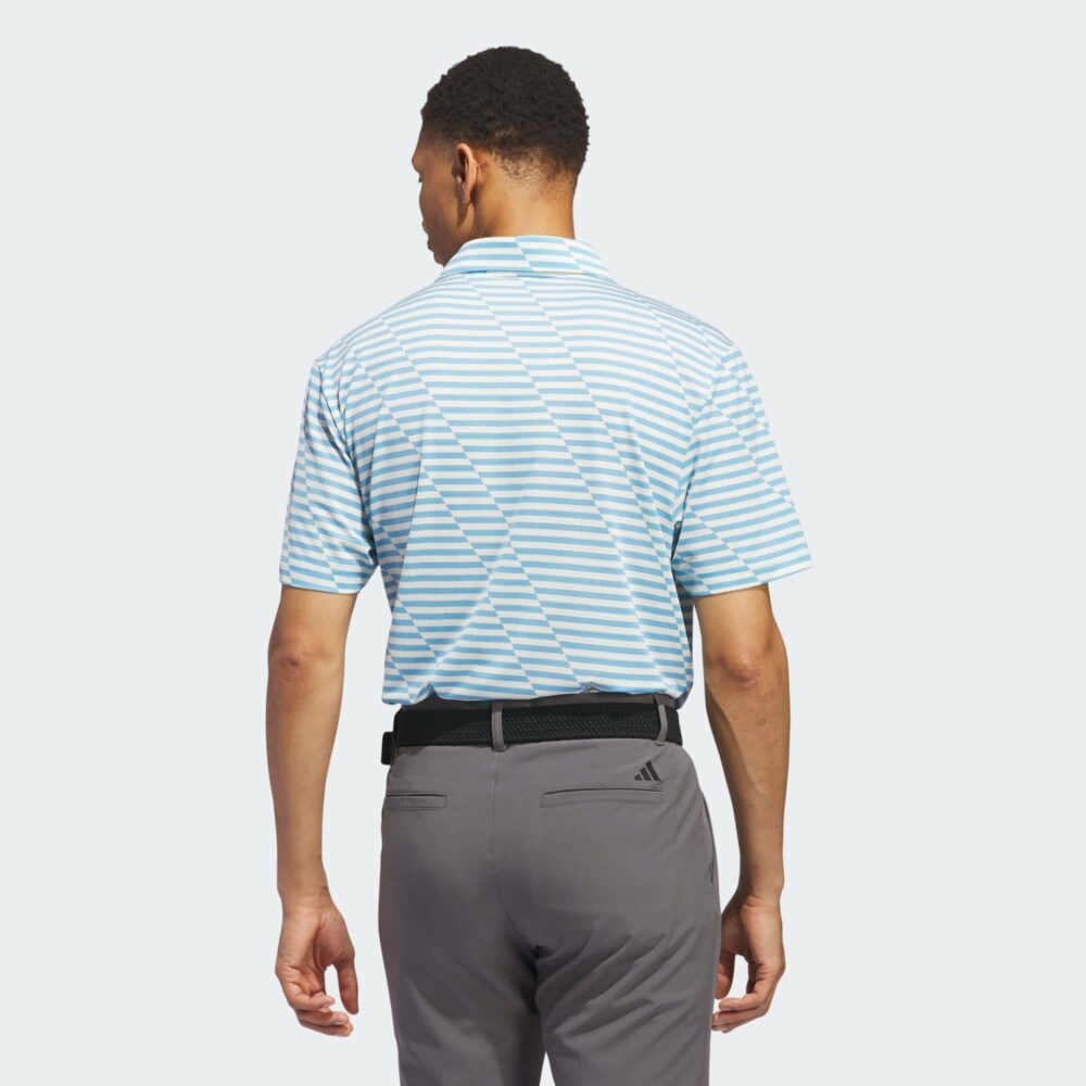 Adidas Mesh Print Polo - Semi Blue Burst/Ivory - Image 4