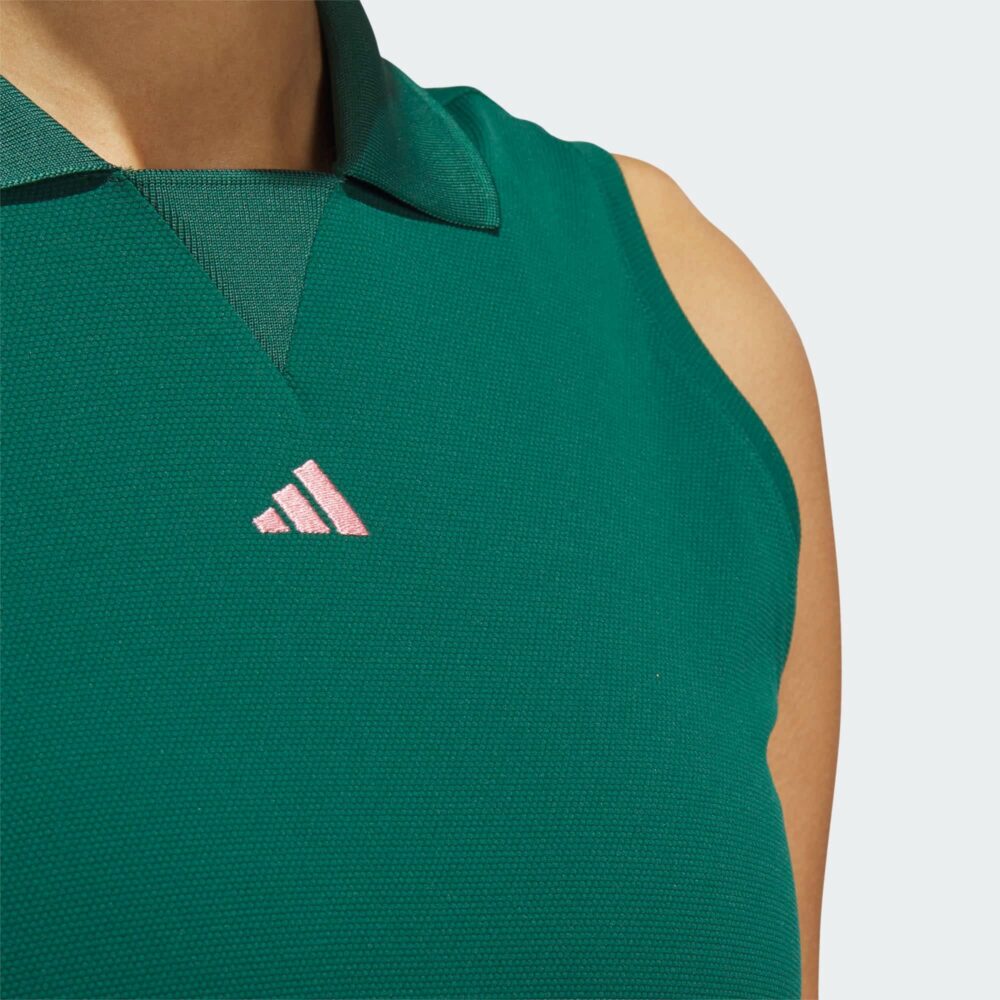 Adidas Women's Ultimate365 TwistKnit Sleeveless Polo - Collegiate Green - Image 6