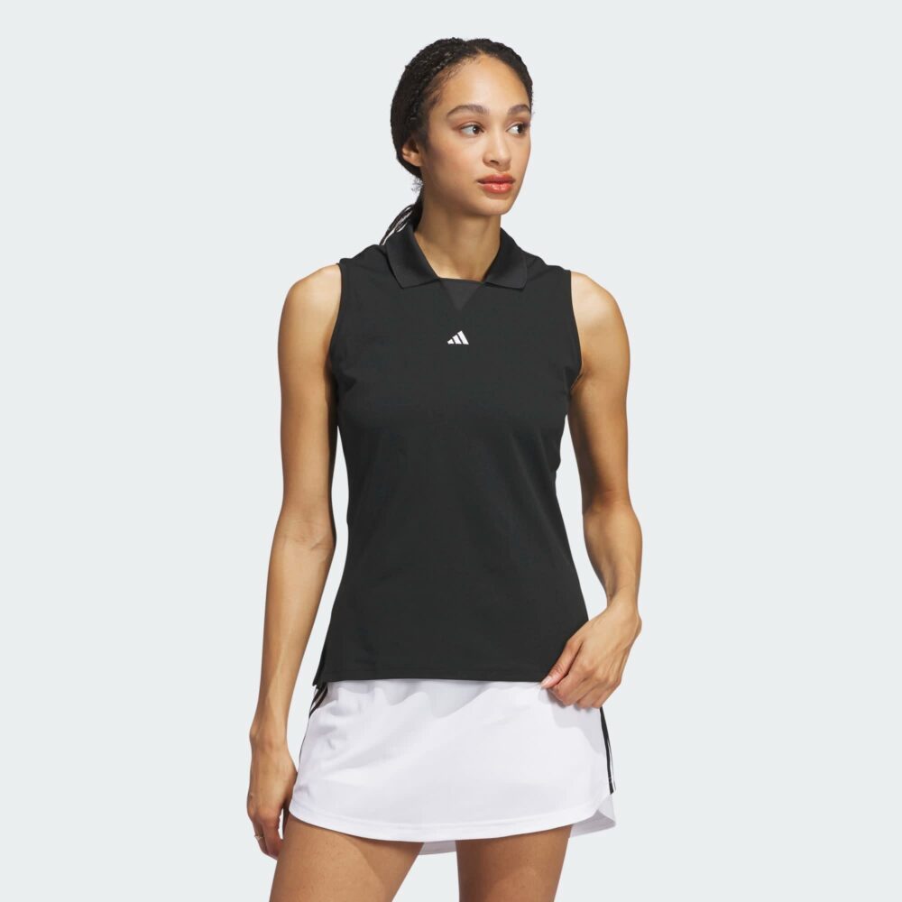Adidas Women's Ultimate365 TwistKnit Sleeveless Polo - Black - Image 2