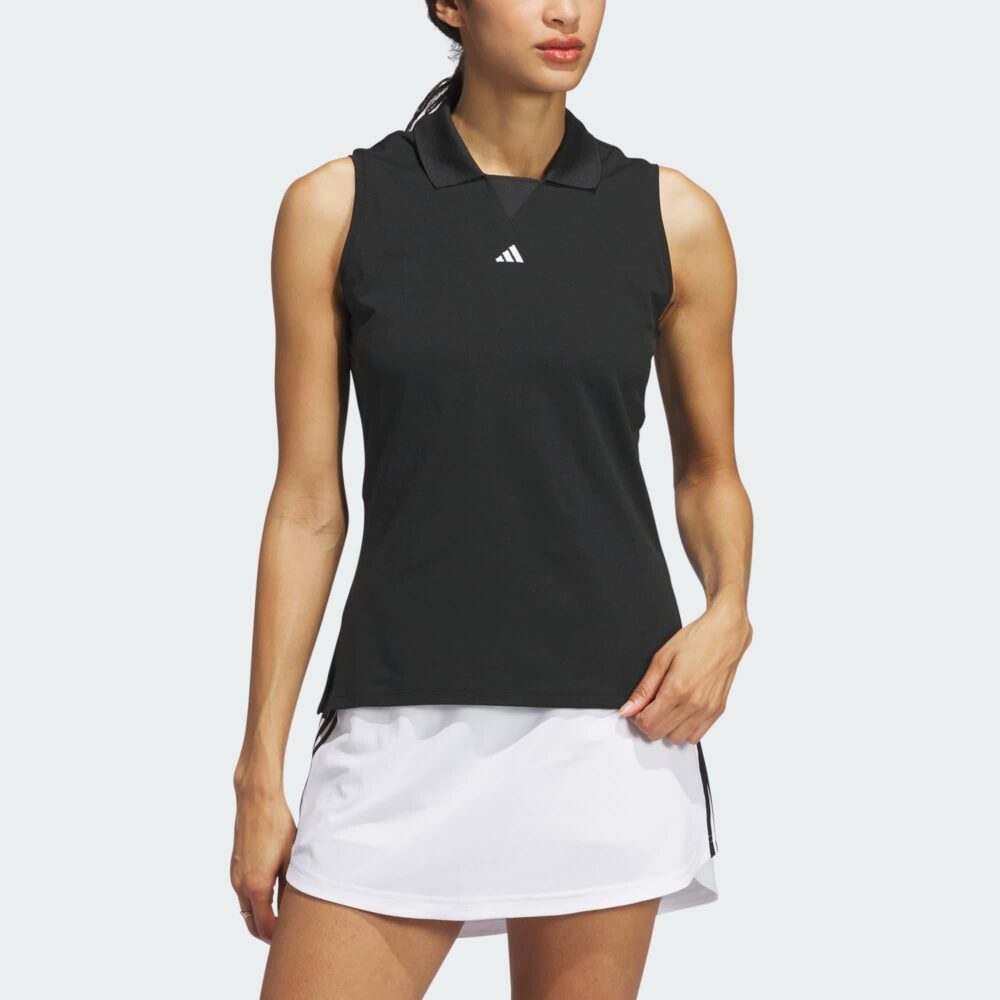Adidas Women's Ultimate365 TwistKnit Sleeveless Polo - Black - Image 3