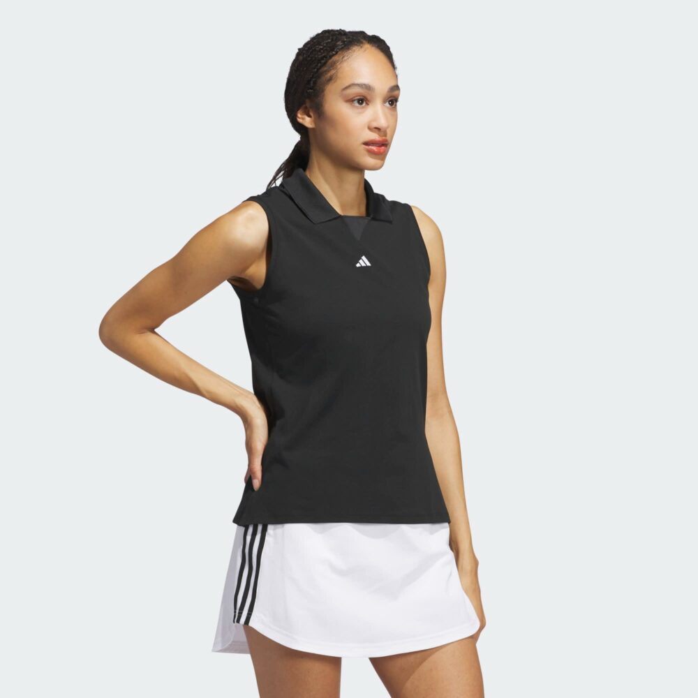 Adidas Women's Ultimate365 TwistKnit Sleeveless Polo - Black - Image 5