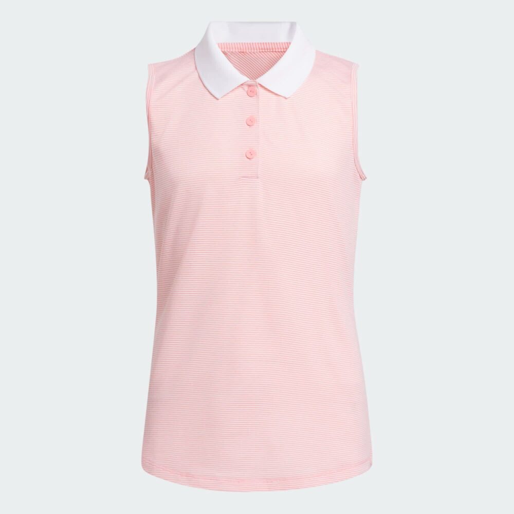 Adidas Junior Girls Sleeveless Polo - Pink Spark