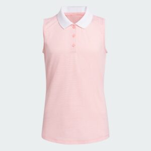 Adidas Junior Girls Sleeveless Polo - Pink Spark