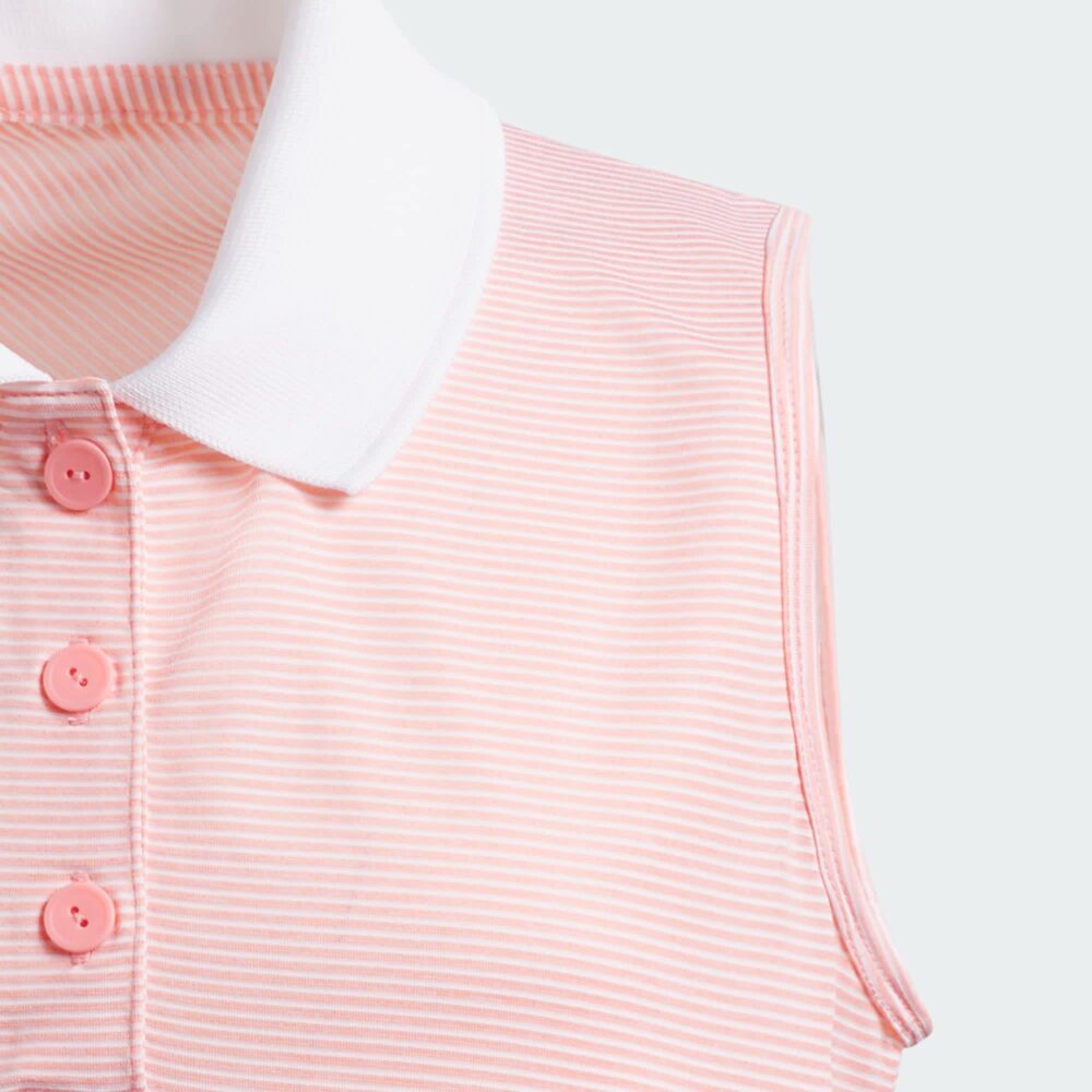 Adidas Junior Girls Sleeveless Polo - Pink Spark - Image 4
