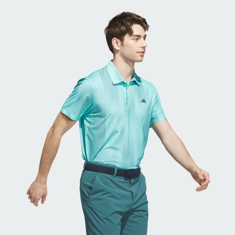 Adidas Ultimate365 Radiant Print Polo - Flash Aqua / Mint Ton - Image 4