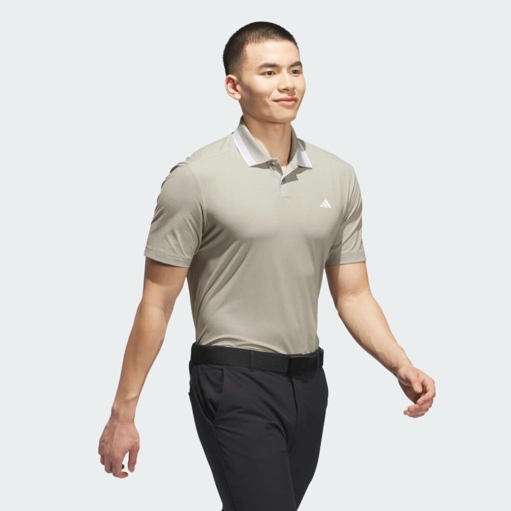 Adidas Tour Twistknit Pique Polo - Putty Beige - Image 4