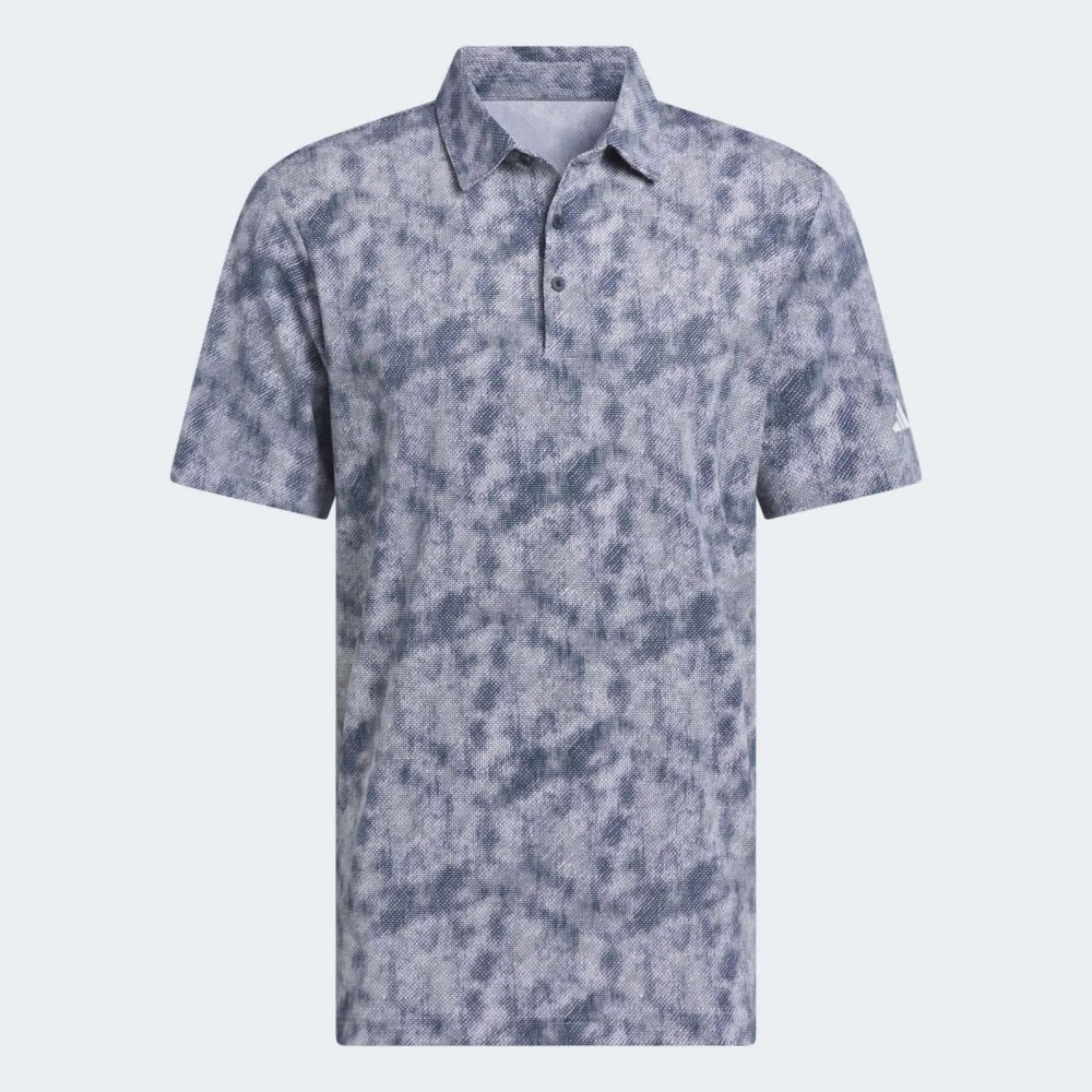 Adidas Ultimate365 Textured Print Polo Shirt - Collegiate Navy / White