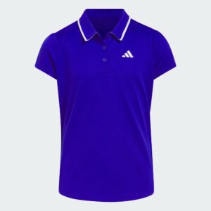 Adidas Junior Girls 3 Stripe Polo - Lucid Blue