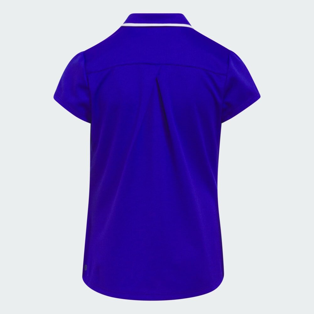 Adidas Junior Girls 3 Stripe Polo - Lucid Blue - Image 2
