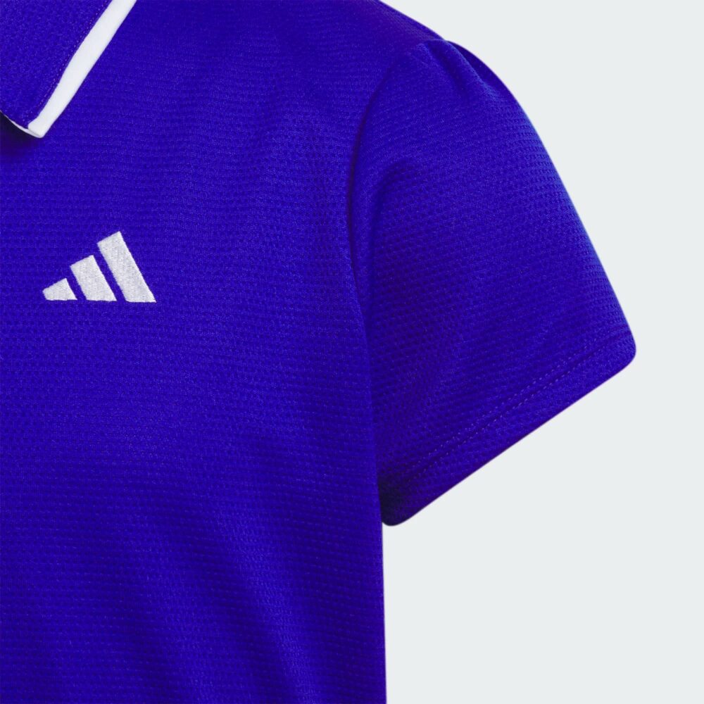Adidas Junior Girls 3 Stripe Polo - Lucid Blue - Image 3