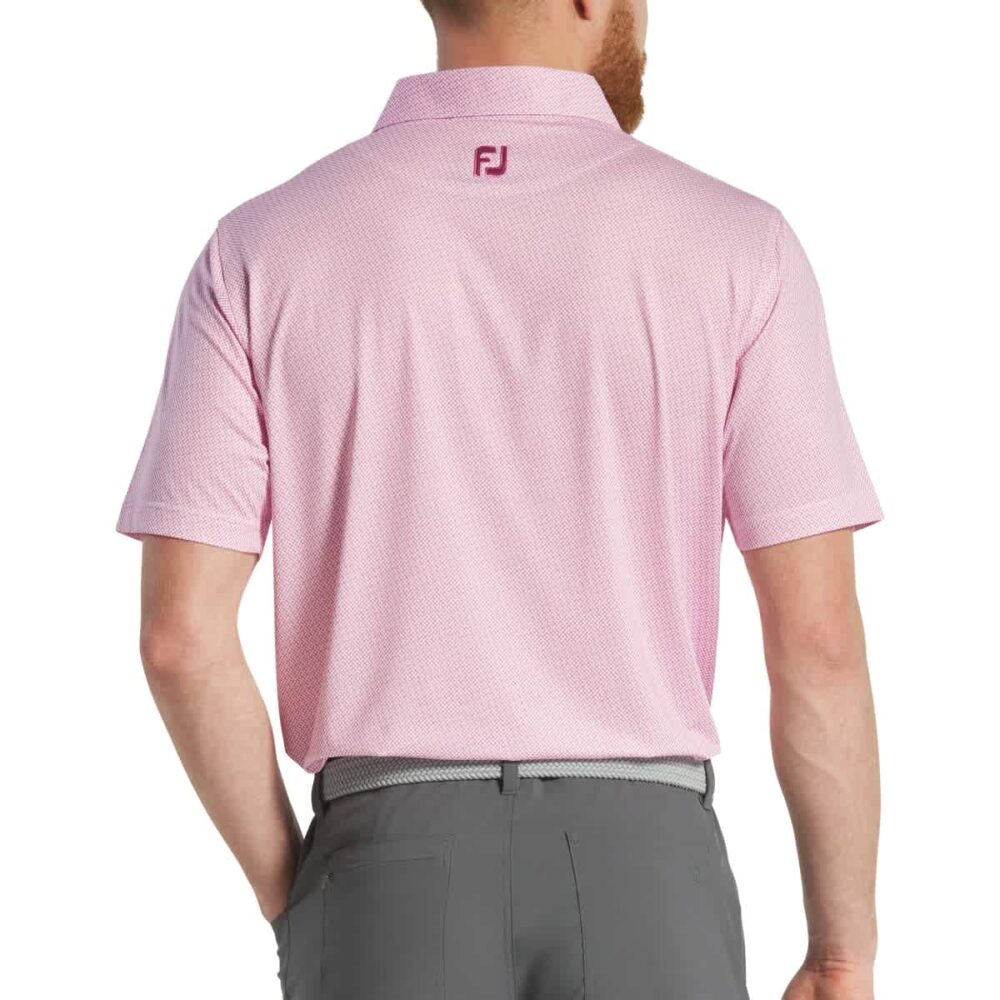 Footjoy 25 Pinwheel Print Polo - Pink / White - Image 3